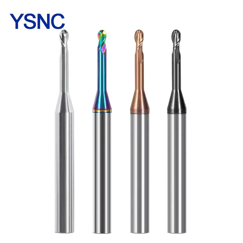 Long Neck Ball Nose End Mills Deep Groove Carbide Milling Cutters CNC Router Bit R0.15 R0.2 R0.3 0.4R0.5 R0.75 R1 R1.25 Endmills