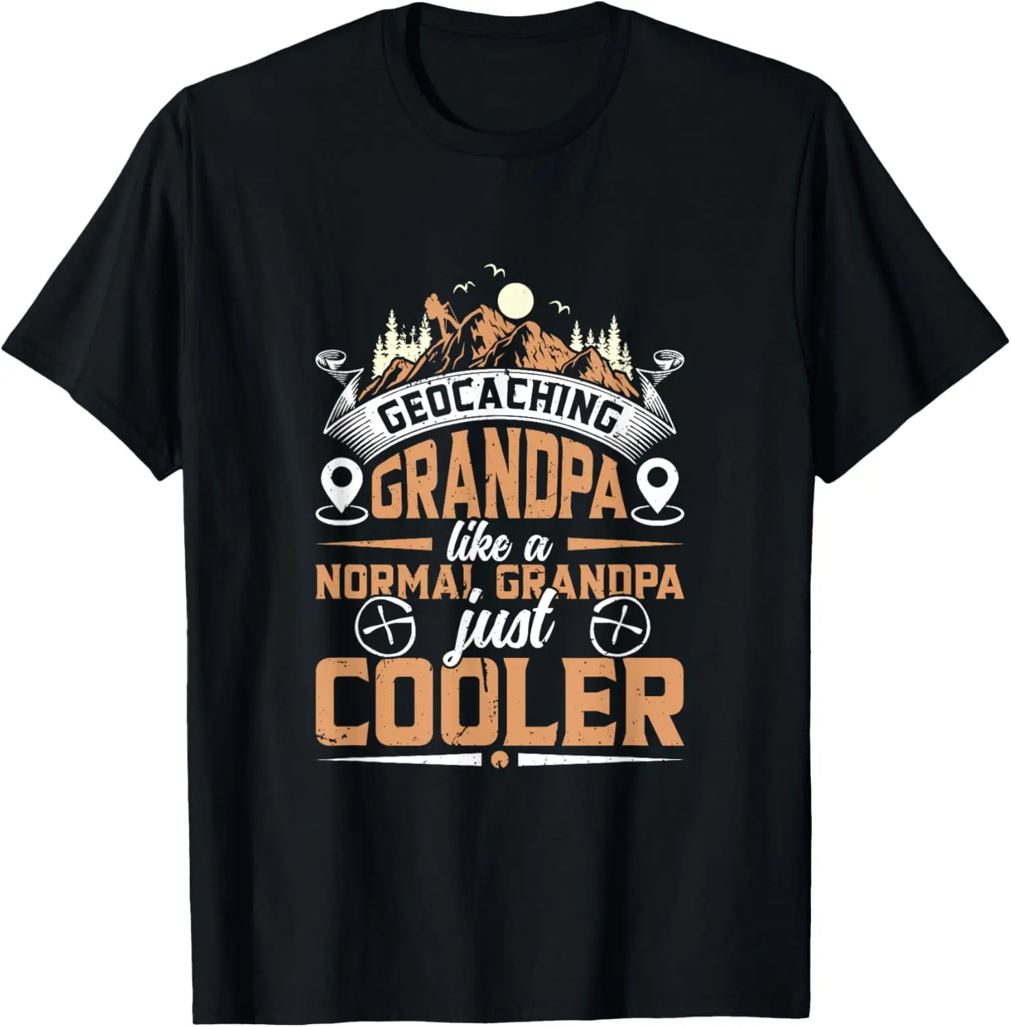 

Geocaching Grandpa Cool Grandfather Geocacher GPS Охотничья футболка