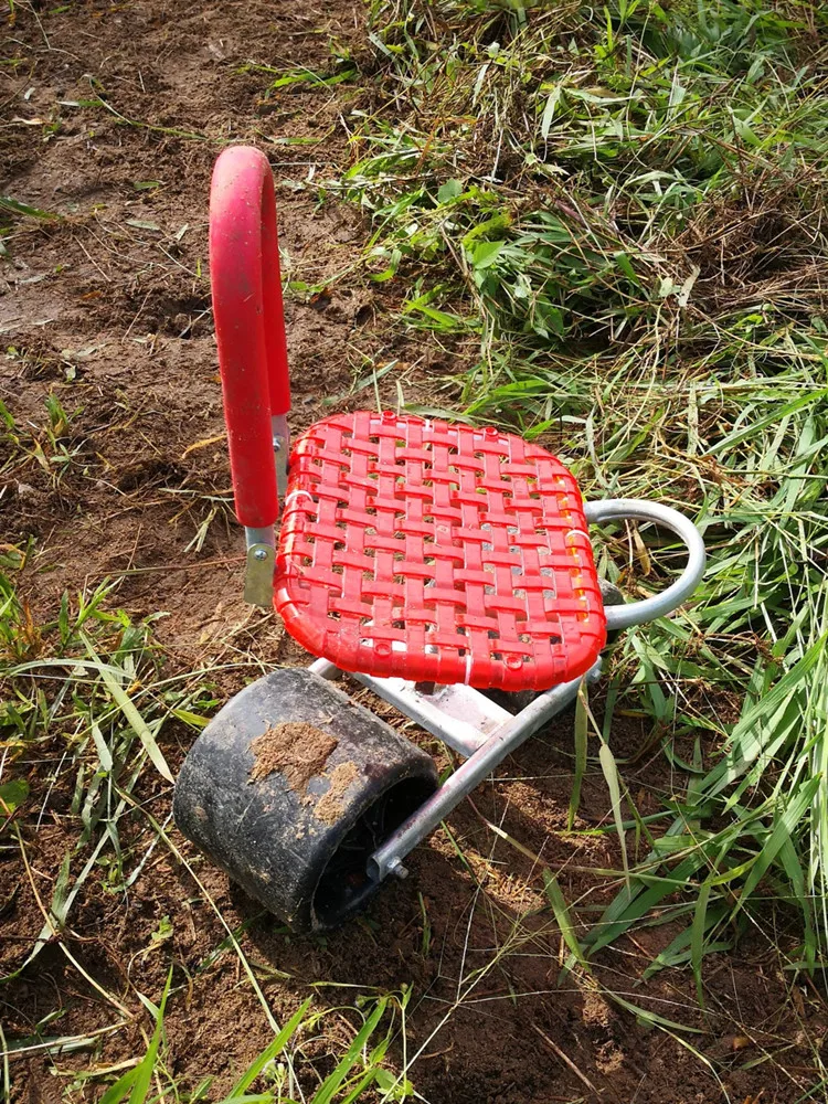 Garden Rolling Cart with 360 Swivel Seat Farm Weeding Planting Picking Stool Lawn Care Scooter