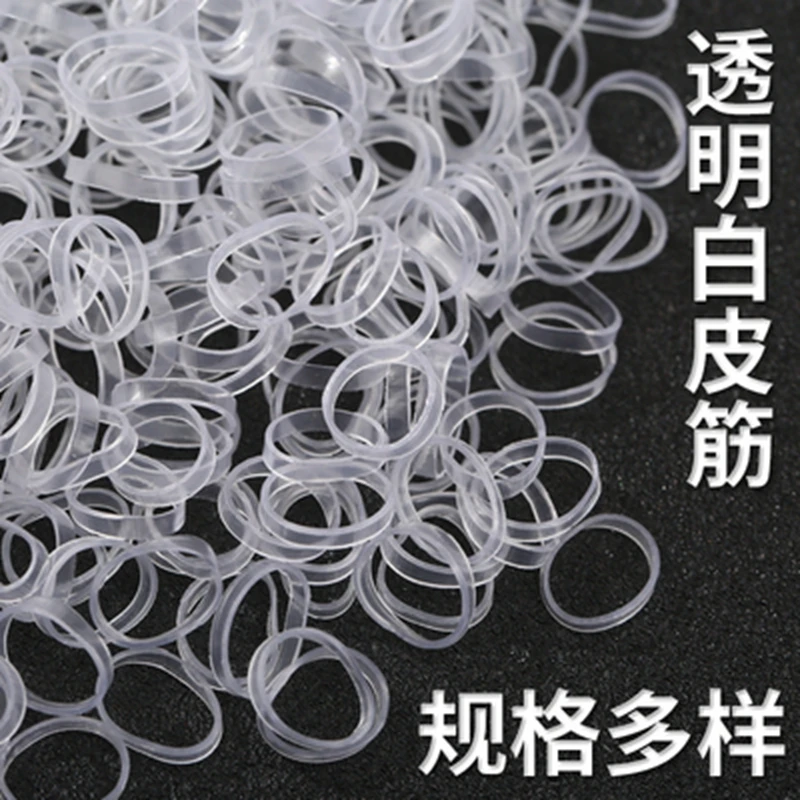 100PCS/Lot Flexibility High Quality Transparent Rubber Band Elastic Bands Rubber Hair Band Ring Women Girls Hair Tie Rope