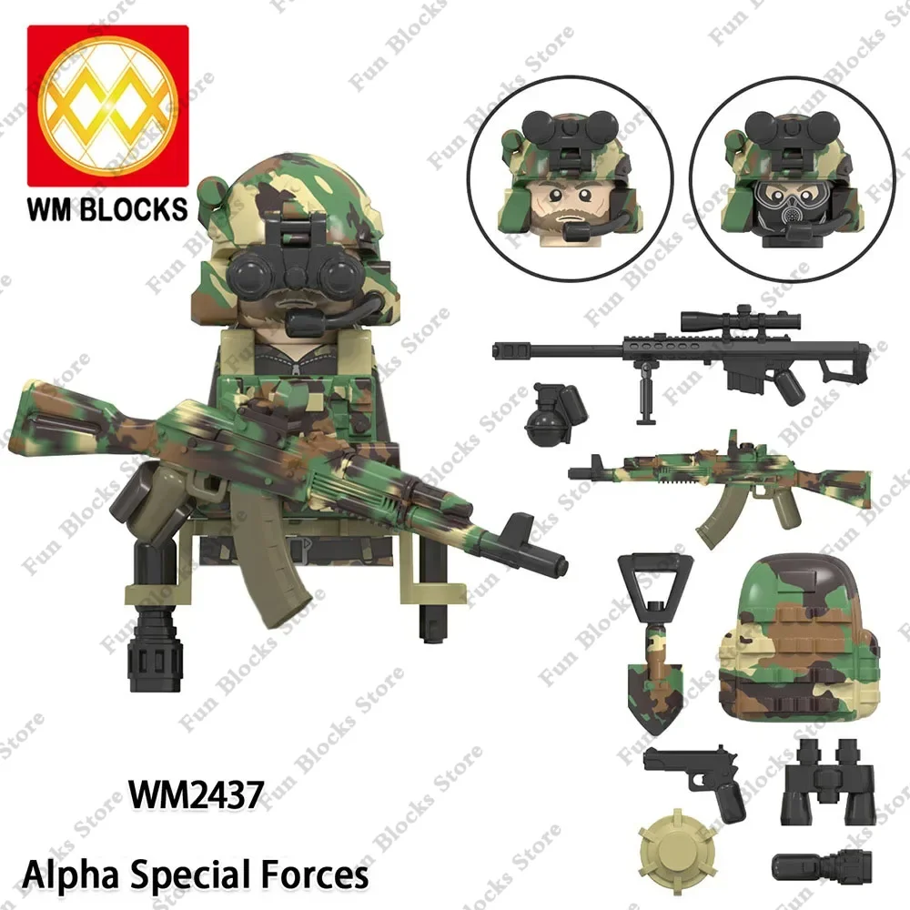 Hot Military Building Blocks Ghost Special Forces Soldiers Action Figures Bandits Accessories Gun Weapons Mini Dolls Bricks Toys