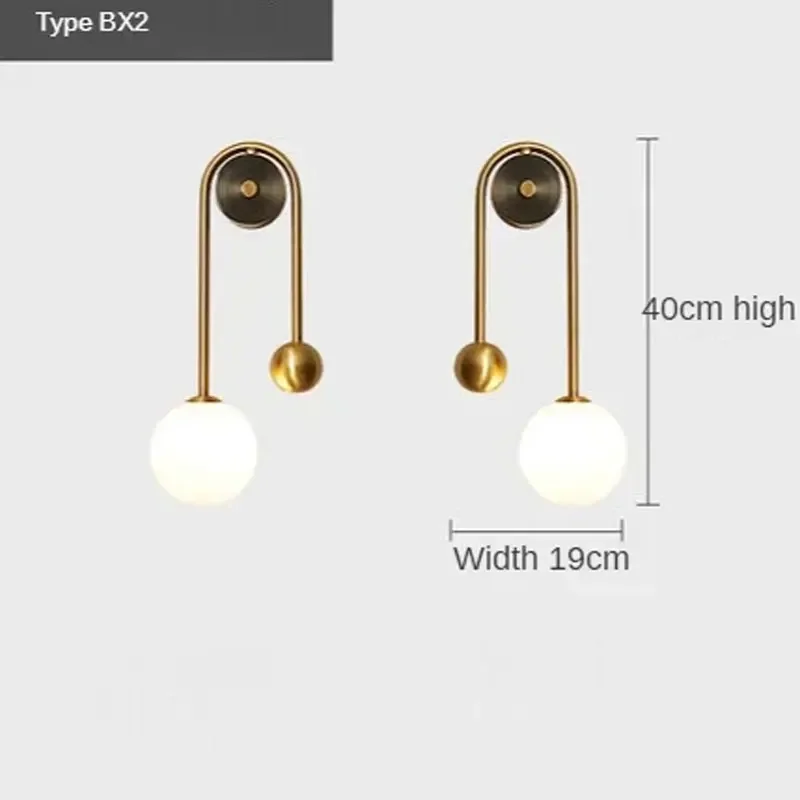 Moderne slaapkamer nachtkastje wandlamp lamp glazen bol LED goud home decor woonkamer gang binnenverlichting blaker armatuur