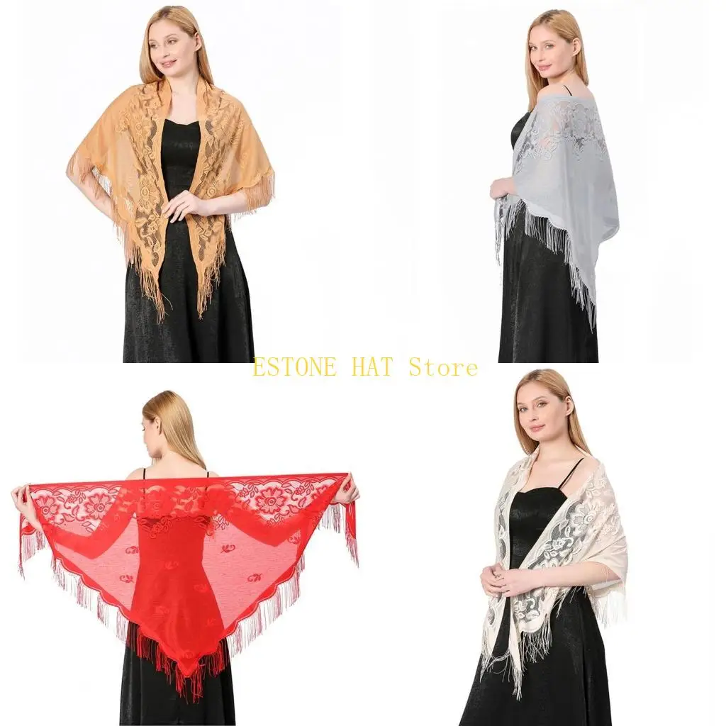 

49MF Lace Triangle Scarf Formal Shawls And Wraps For Evening Dresses Bridesmaid Shawl Bridal Shawl Wedding Shawls Wraps