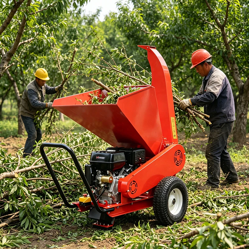 Wood Chipper Shredder 15HP Engine CE Approved Portable Garden Mulcher Machine