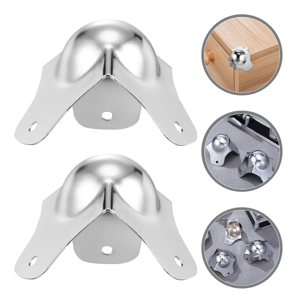 

4Pcs Ball Corner Protectors Metal Shockproof Edge Protectors for Flight Boxes Speaker Cabinets Office Warehouse Furniture 360