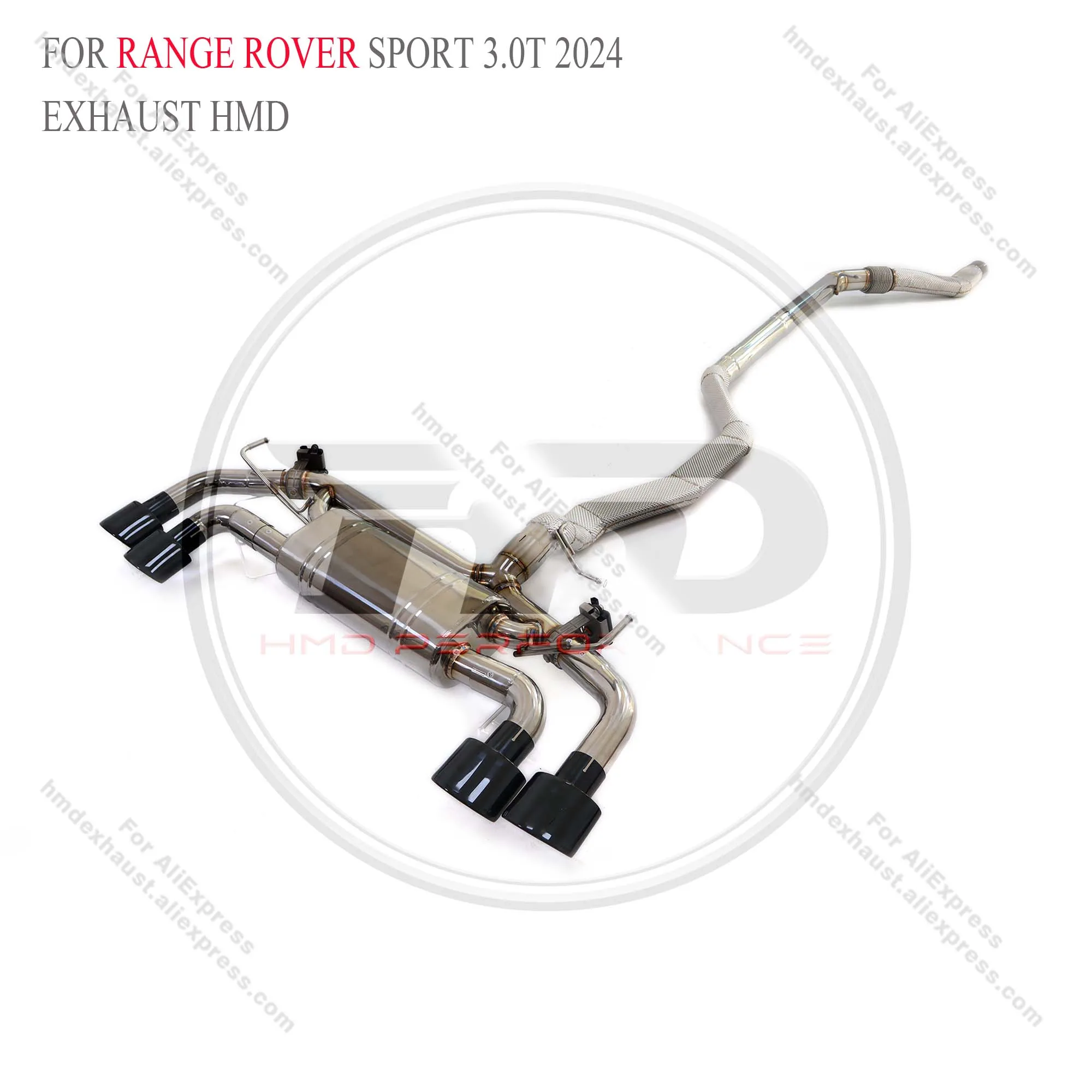 HMD Stainless Steel Exhaust System Performance Catback For Range Rover Sport 3.0T 2024+ Muffler With Valve pipe heat shield