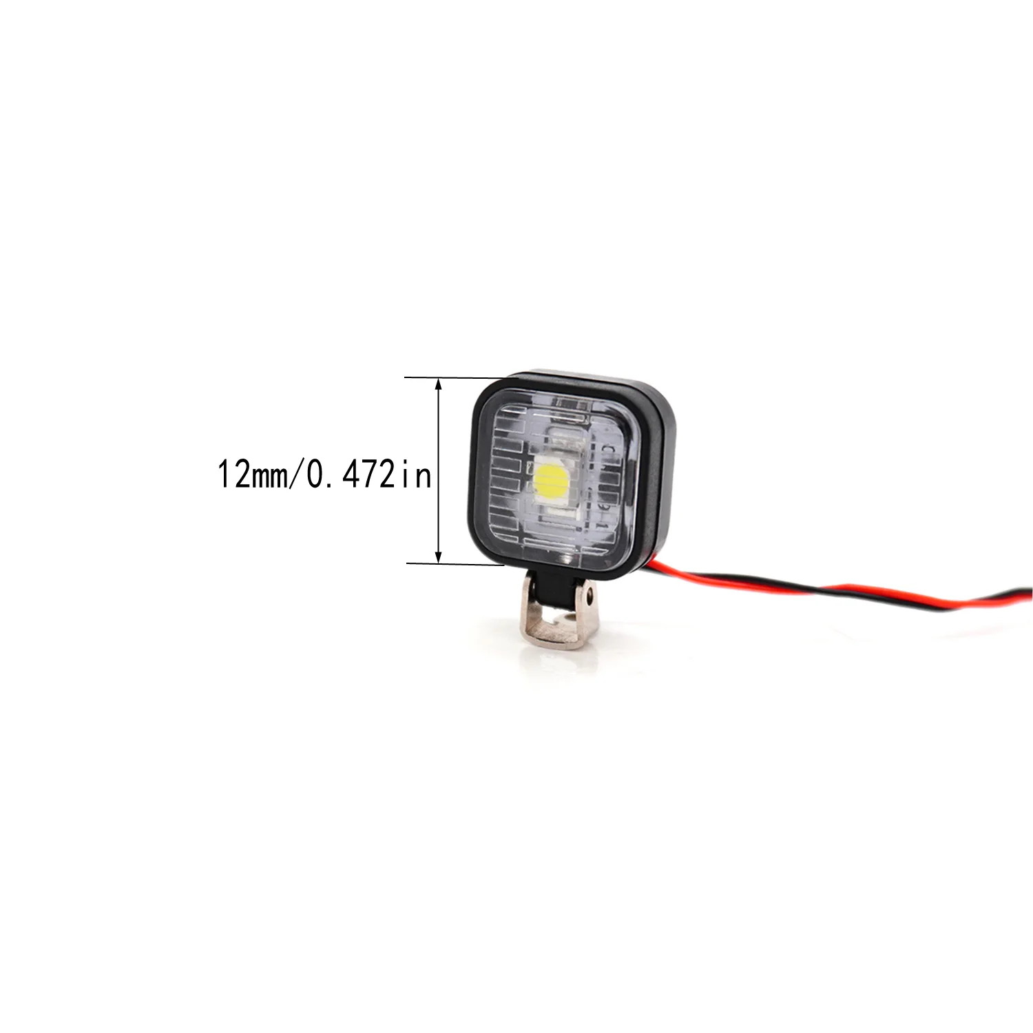 Luces LED de 15mm y 12mm, carcasa de luz de plástico con soporte de Metal ajustable, colores de luz blanca y amarilla para piezas de mejora de coche RC