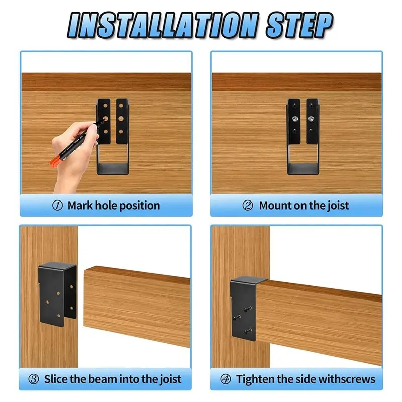 ABUL-Para cabides ocultos de 2x4 polegadas, 4 peças para balanço de 2x4 polegadas, guarnição externa, montagem de flanges ocultas