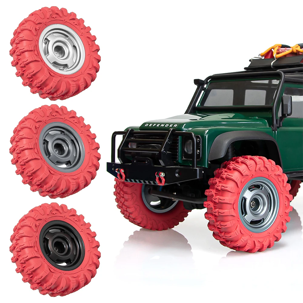 

1.3 Beadlock Wheels and Crawler Tires 64mm * 26mm Mud Slingers Soft Sticky Tyres For 1/24 1/18 Crawler TRX4M SCX24 FCX24 FCX18