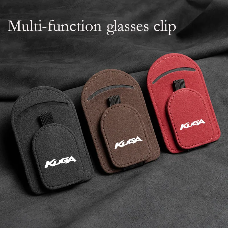 

1pcs car sun visor glasses clip magnetic suede sunglasses clip ticket storage suitable for Ford Kuga
