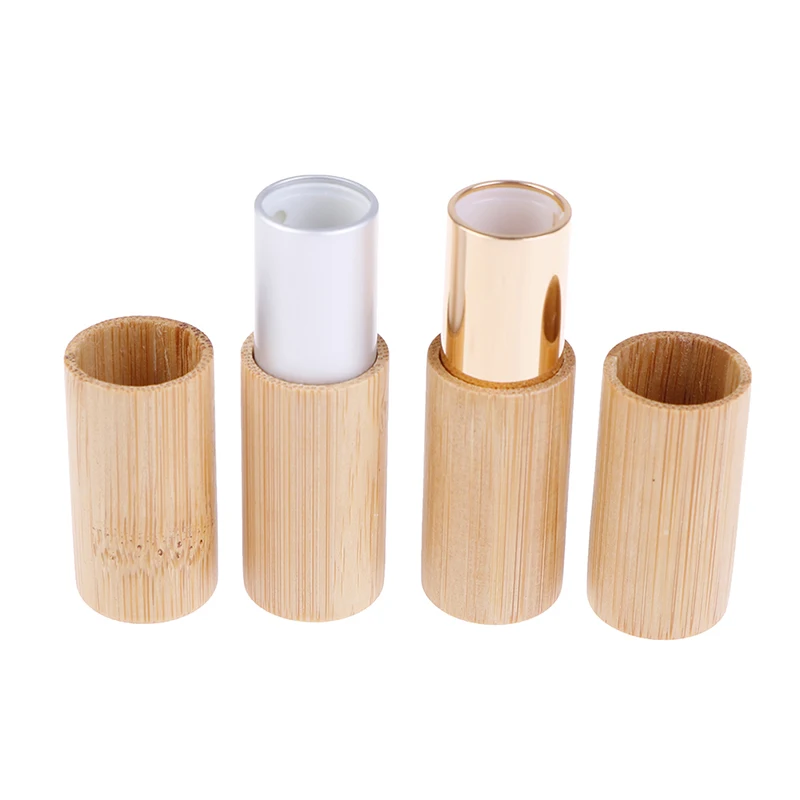 1Pcs 4G Bamboo Lipstick Tube Top Grade Lip Balm Sub Package DIY Empty High-end Bamboo Lipstick Container