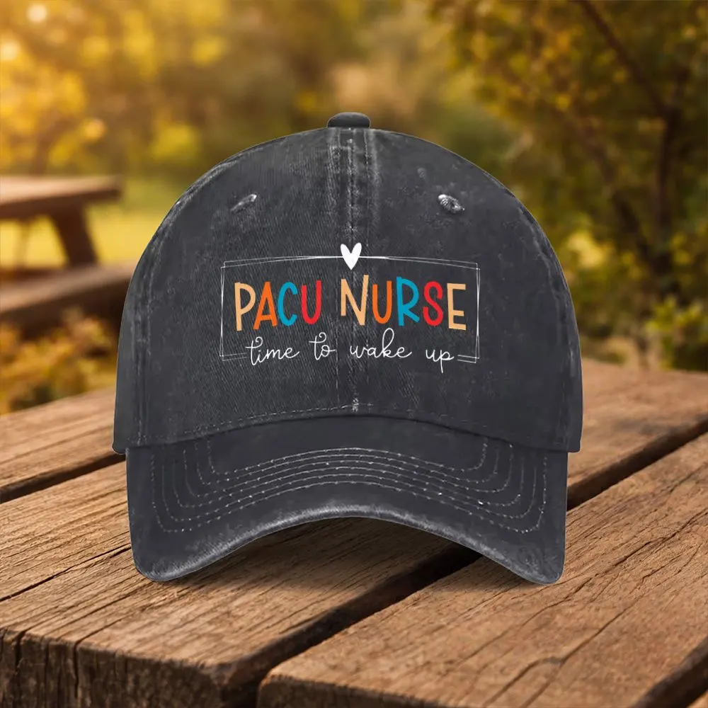 Gorra de béisbol con estampado temático de enfermera PACU, gorra unisex de moda con visera de pico de pato, adecuada para deportes al aire libre, fitness, viajes y excursiones.