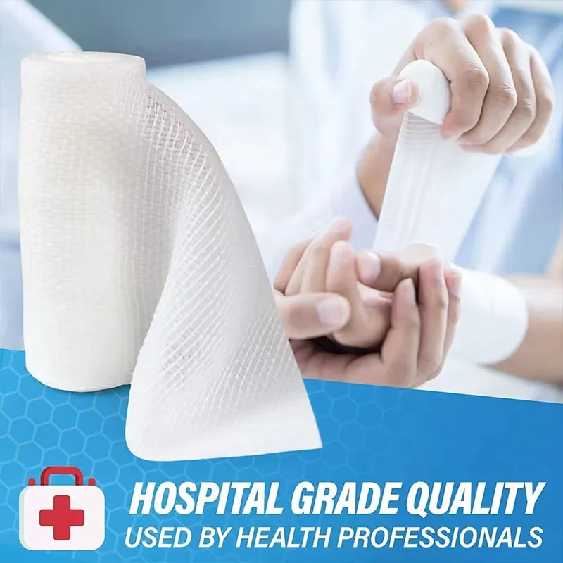 Bandage Roll Light Compression Breathable Comfortable Wound Dressing Wrap First Aid Emergency Medical Bandage For Body Limb
