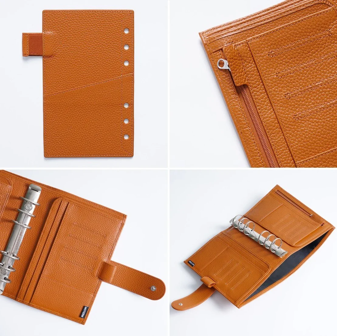 Moterm Luxe 2.0 ขนาดส่วนบุคคล Planner 30 มม.แหวน Binder ของแท้ Pebbled Grain หนังโน้ตบุ๊ค Diary Agenda Organizer