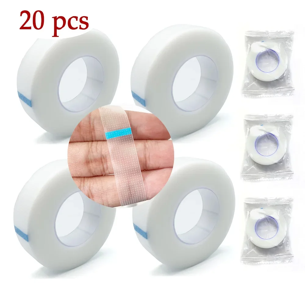 Wholesale Eyelash Tape PE 20Rolls Eyelash Extension Paper Tape Breathable PE Adhesive Patches Under Eye Pad Grafting Tapes