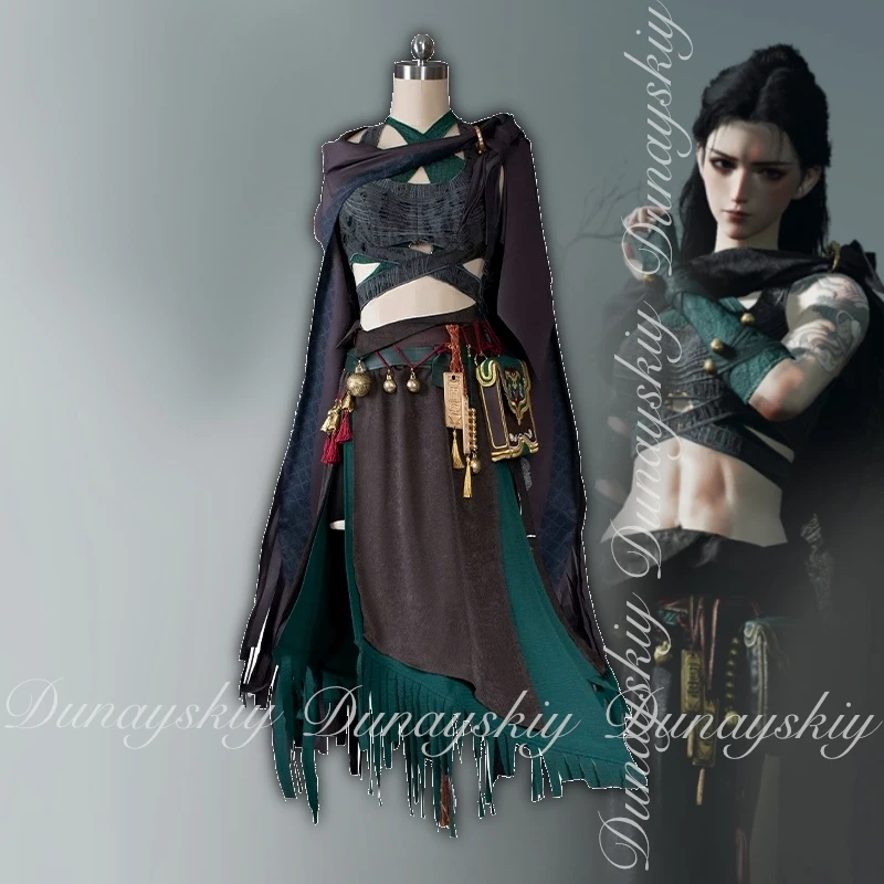 أين يلتقي لعبة The Nine Creeds أنثى شابة ماستر النسخة مع أسود أخضر شرط زي مدرسي تأثيري disfraz بدلة كاملة #3