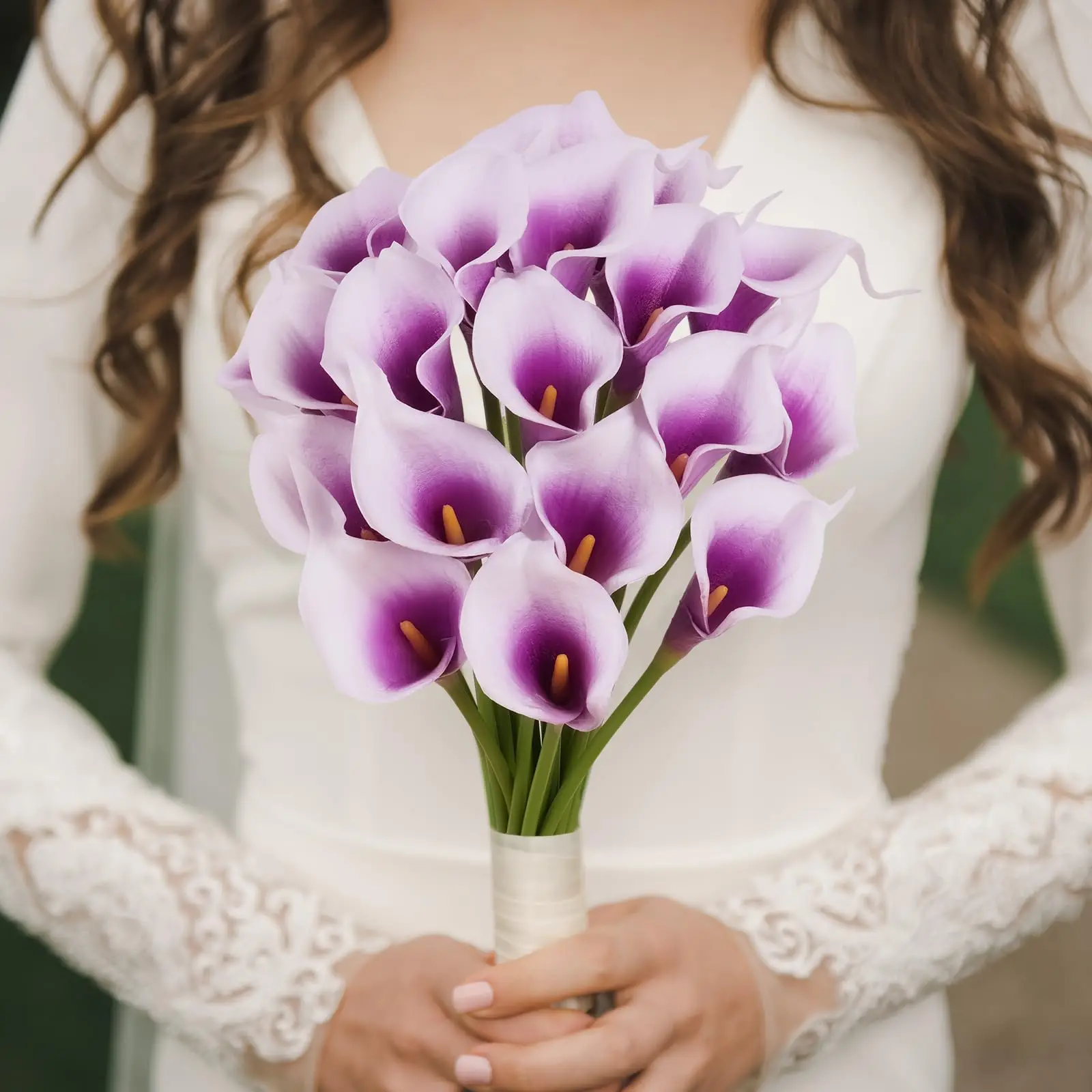 6 Stück Künstliche Calla-Lilien aus PU, Kunstblumen für Hochzeitssträuße, DIY-Blumendekoration für Innenräume, Zuhause, Büro und Tischdekoration – Detail 6