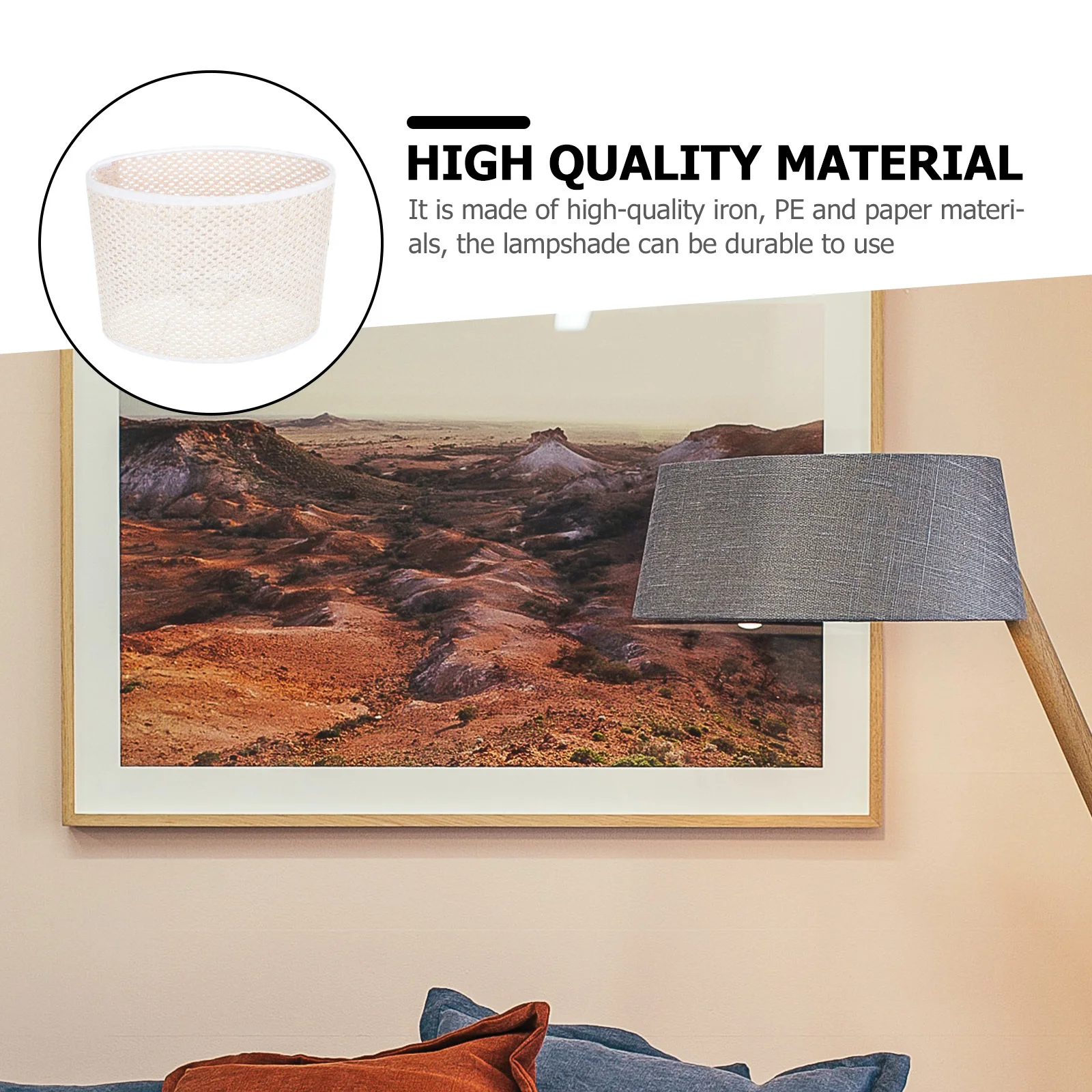 

1Pcs Woven Lampshade Simple Decorative Lamp Cover for Bedside Wall Floor Lamp Home Light Accessory Woven Lampshade