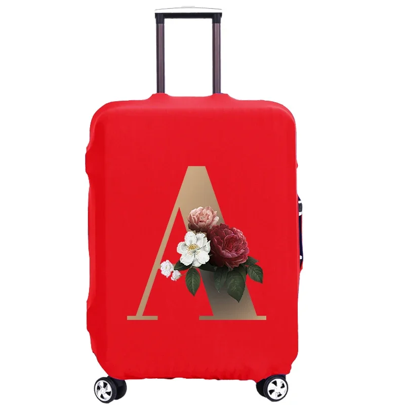 

Gold Letter Print Luggage Cover Protective Covers Apply 18-28 Inch Suitcase Travel Accessories Bag Elastic Red Dust Case Cover