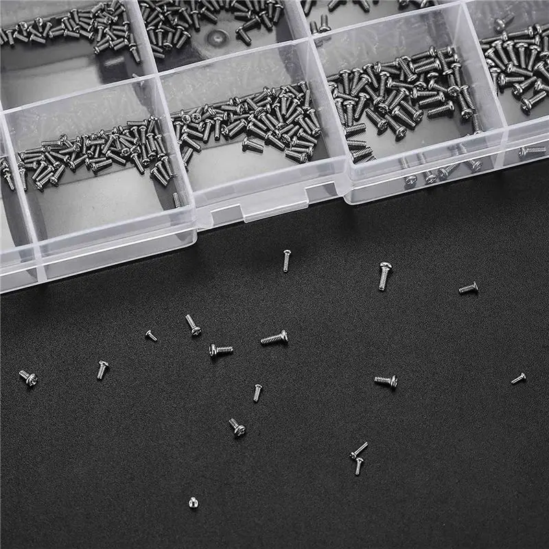 ABZC-800 Pc Tiny Screws For Electronics, Small Mini Pan Head Machine Screws Kit For Eyeglasses Watches Clocks Repair Replacement