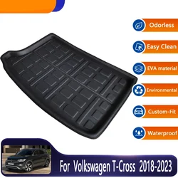 Car Trunk Mat For Volkswagen VW T Cross Taigun 2018~2023 Car Rear Trunk Mats Floor Tray Boot Liner Protective Pad Accessories