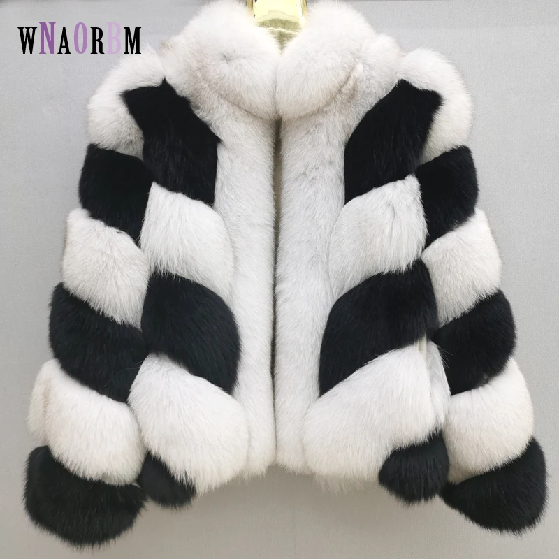 100% natural fox fur fashion winter jacket women\'s thermal real fur coat casual street wear thick jacket can be customized