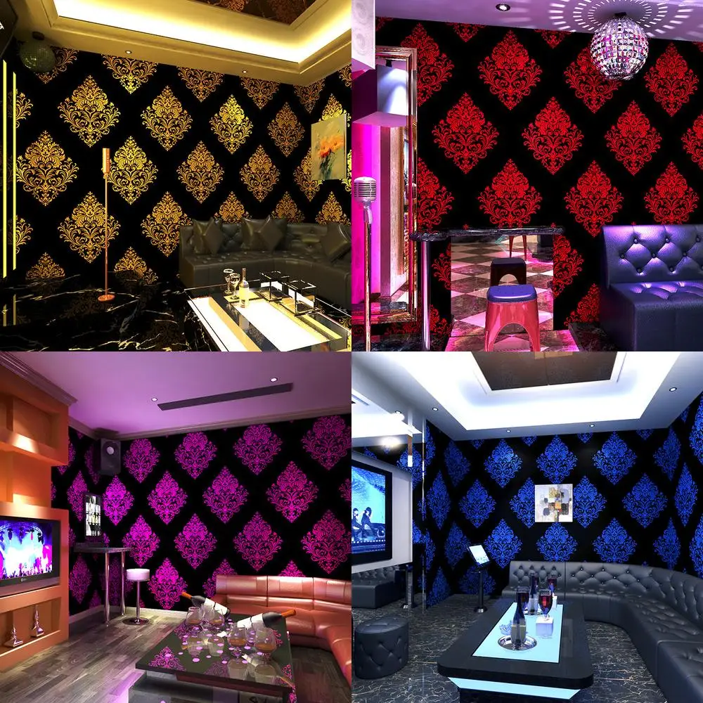 KTV Wallpaper 3D Reflective Golden Glitter Wall Fabric for Bar Themed Room Hallway European Style Background Wall Decor