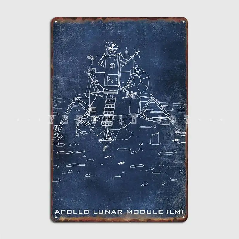 Apollo 11 Lunar Module Metal Plaque Poster Living Room Poster Wall Mural Create Tin Sign Poster