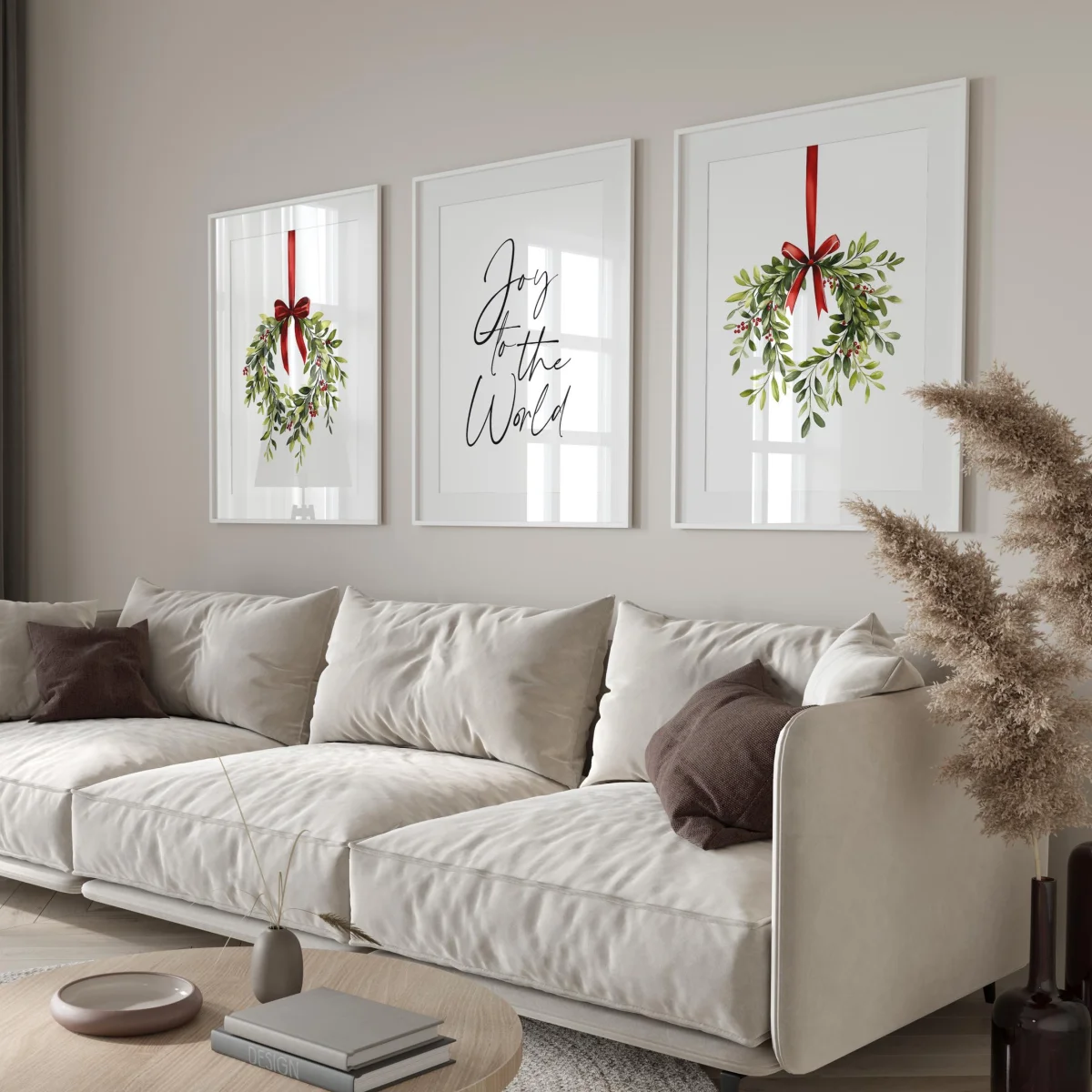 3 قطعة/المجموعة عيد الميلاد إكليل لطيف الأحمر القوس قماش طباعة المشارك عيد الميلاد الفن يطبع جدار الفن غرفة المعيشة غرفة نوم ديكور المنزل هدايا عيد