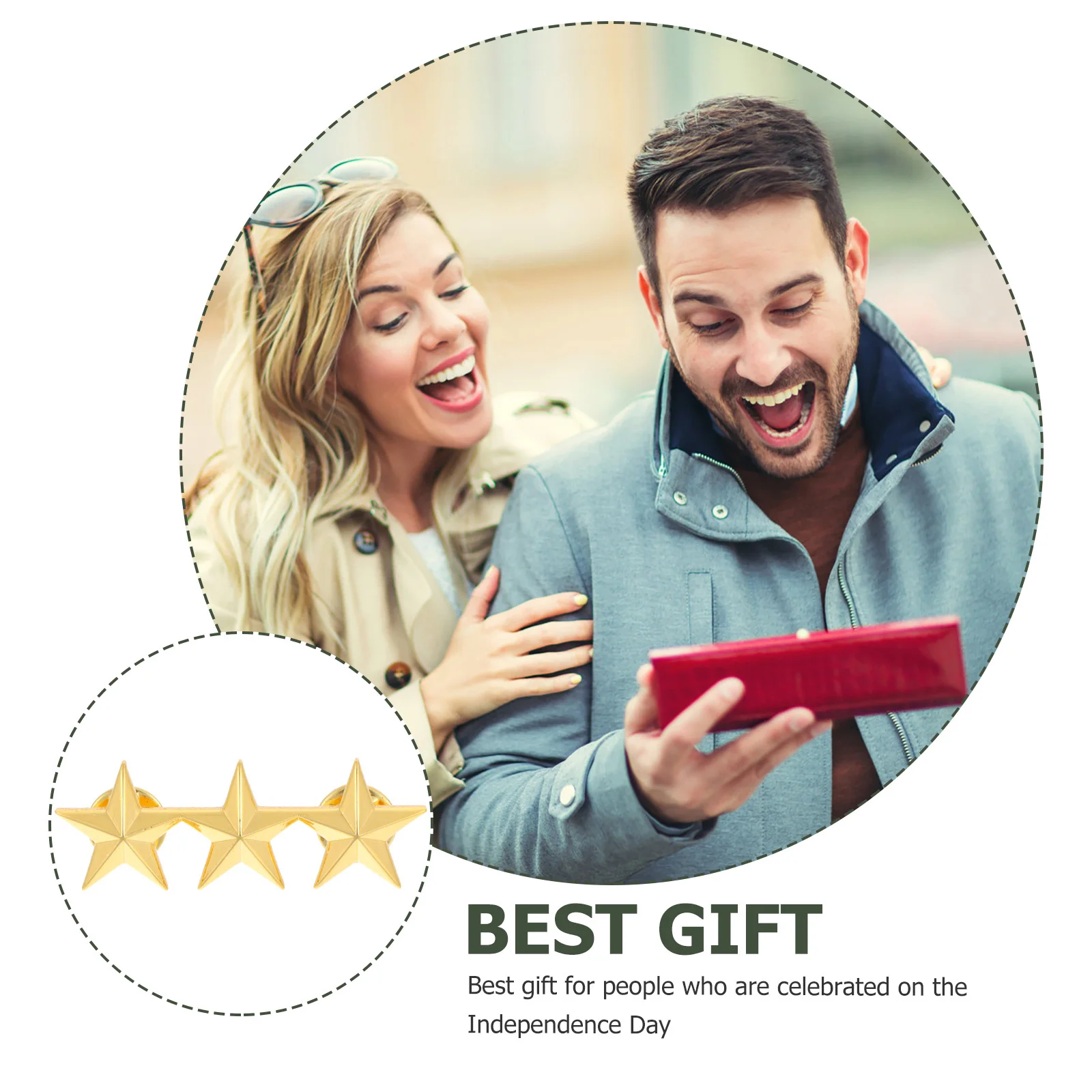 

12Pcs Pentagram Badge Star Lapel Pin Independence Day Star Breastpins Gifts Lapel Pins Party Costume Decorations