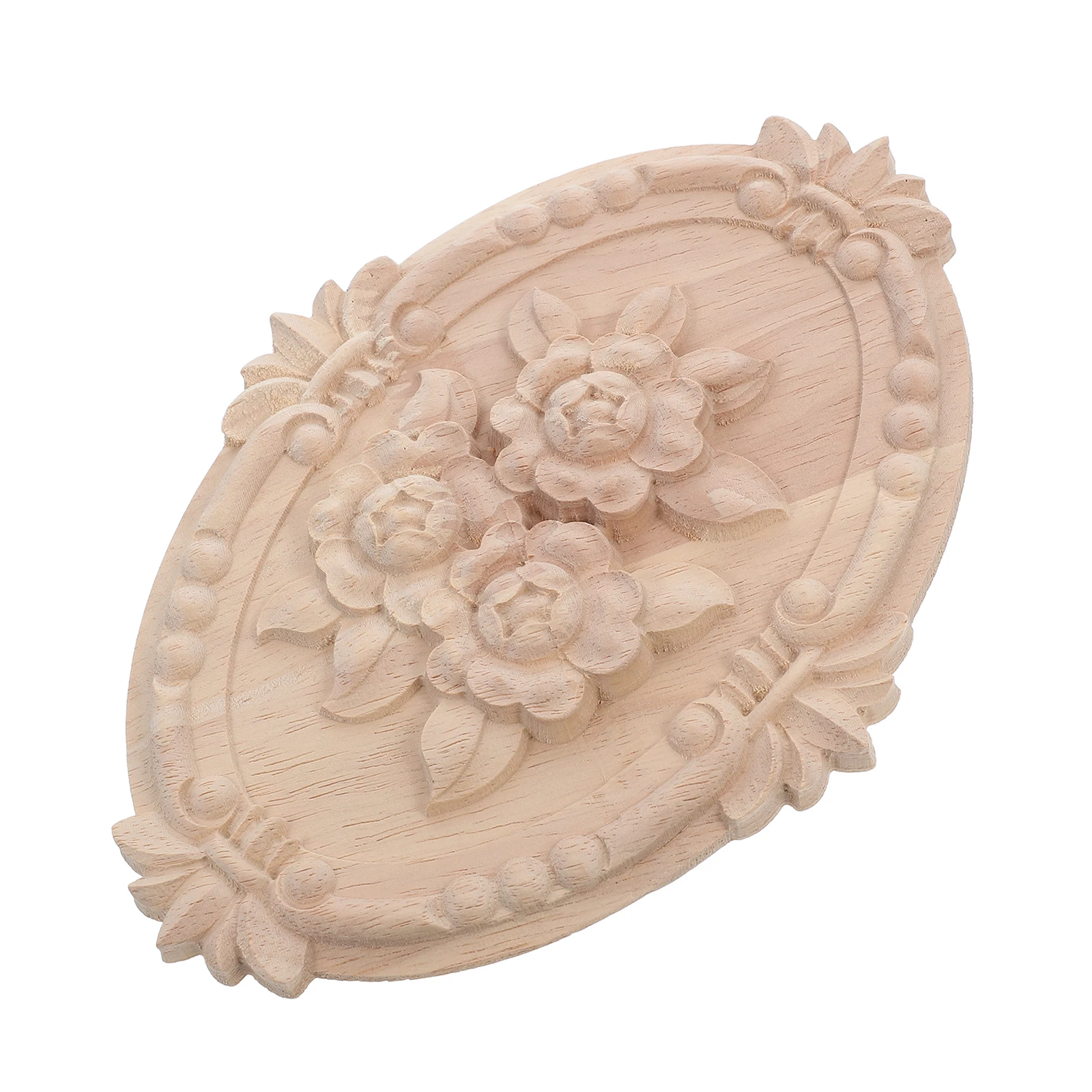 

Wood Carving Decals Flower Pattern Carved Appliques European Style Decorative Wooden Overlay UnpaintedVintage Furniture Home