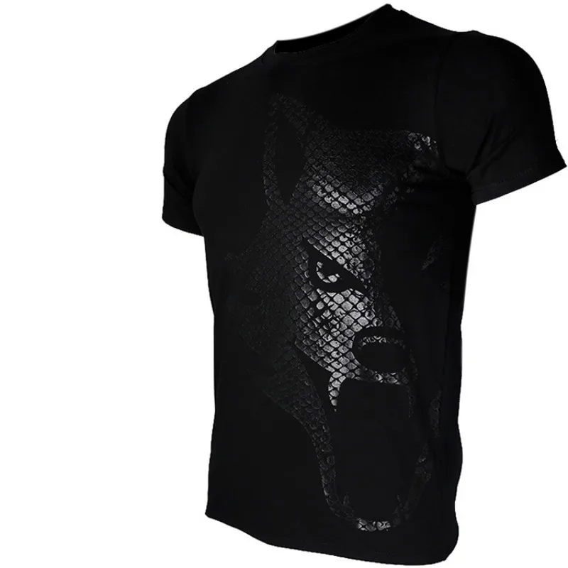 VSZAP-Boxing MMA T Shirt for Men, Dark Wolf Jerseys, Gym Tee Fighting, Martial Arts, Fitness Training, Muay Thai