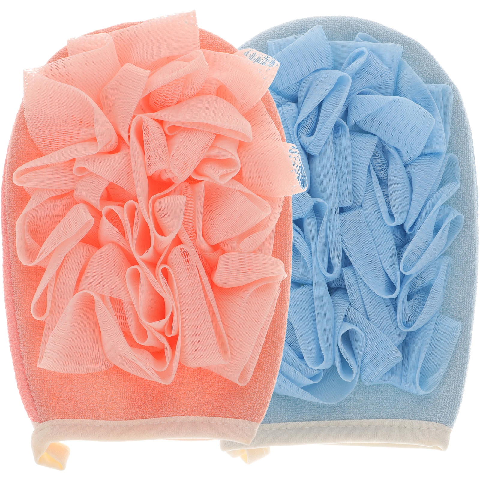

2pcs Exfoliating Shower Gloves Double-Sided Bath Mitt Body Scrubber Bathing Supply Reusable Bath Gloves For Skin Cleansing