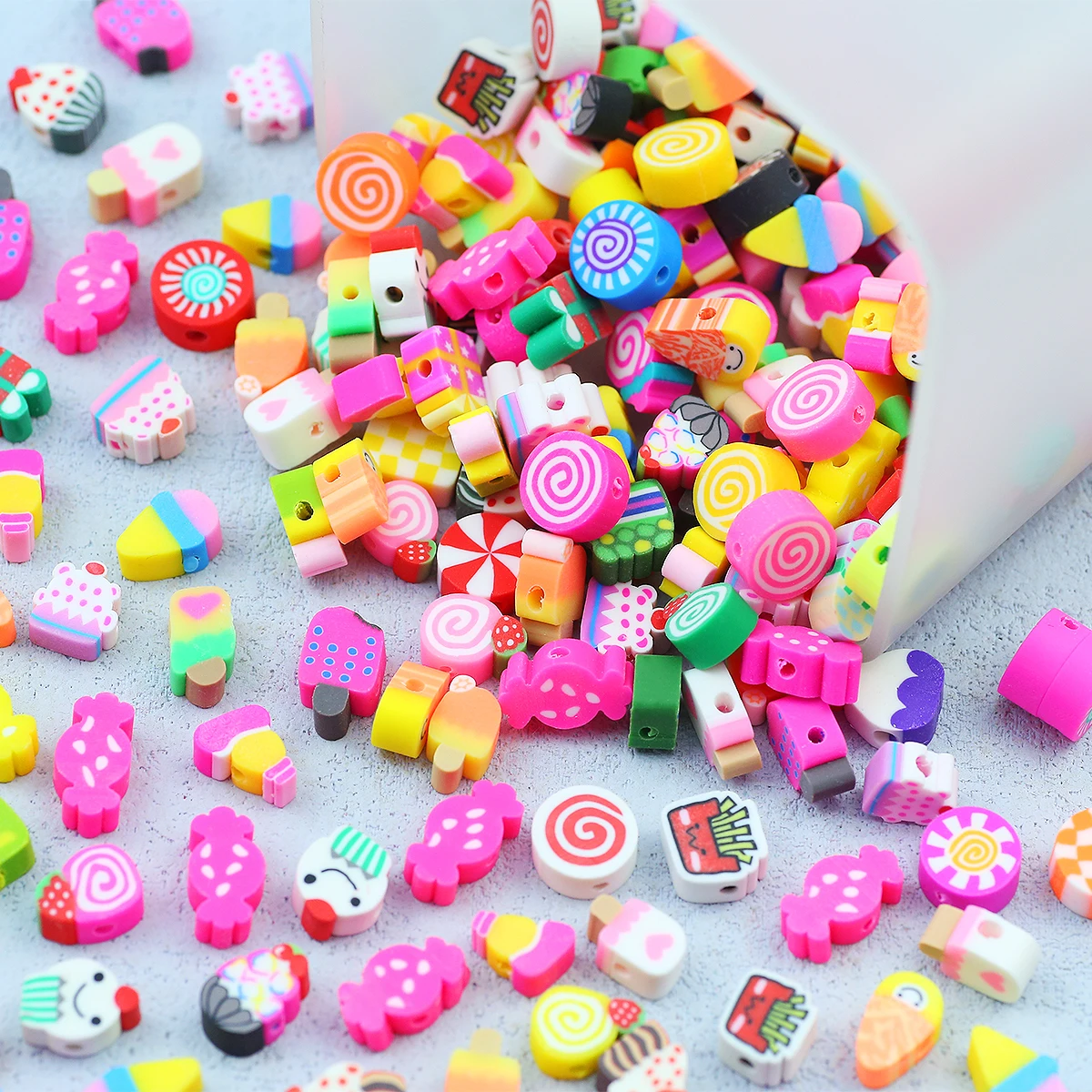 Gemischte Multistyle Candy Polymer Clay Bunte Spacer Lose Perlen 10mm Für Schmuck Machen DIY Handy Kette Armband Zubehör