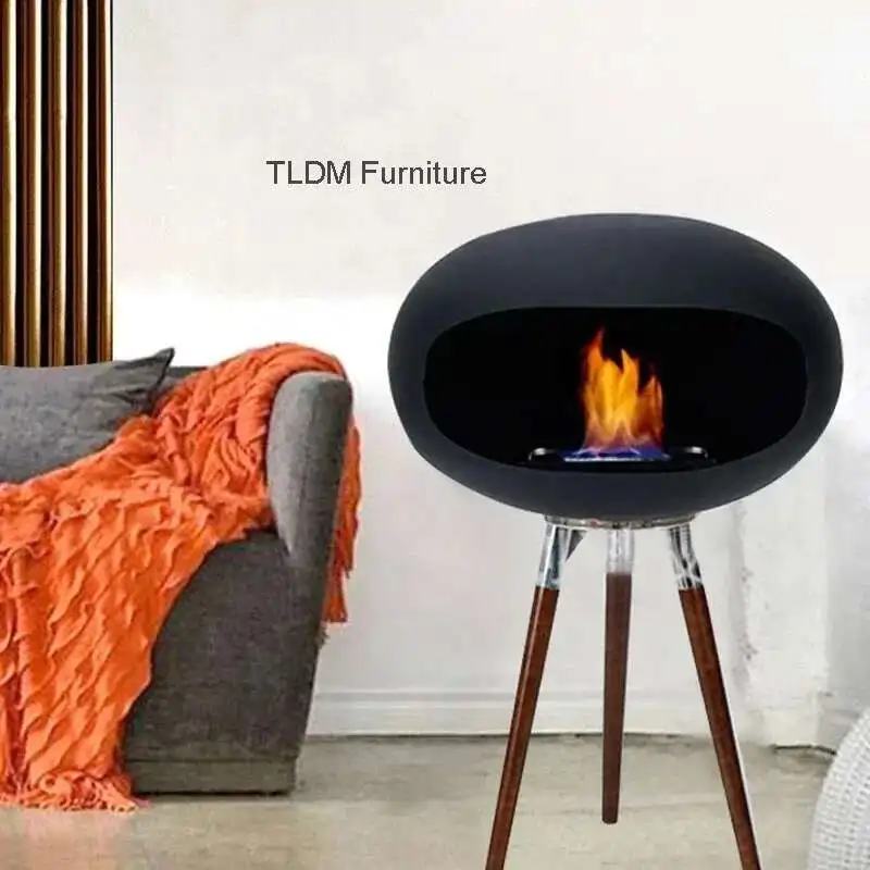 

Nordic Wrought Iron Fireplaces Creative Villa Home Decor Living Room Art Heating Heater Modern Designer Floor-standing Ornaments