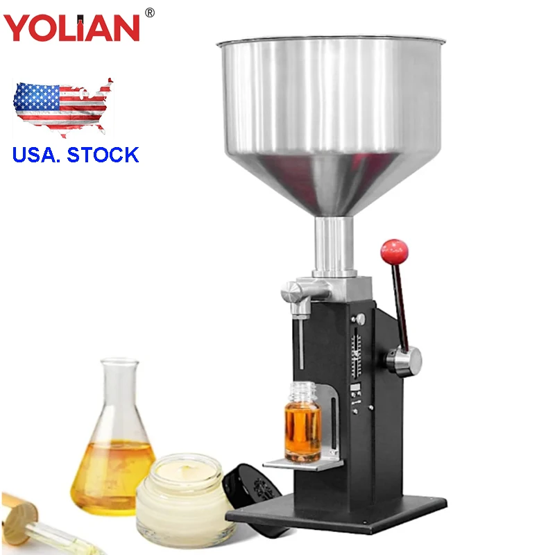 USA New A03 Manual Filling Machine 5 To 50ml Liquid Paste Bottle bag Filler For Shampoo Cosmetic Cream Honey Perfume Oil