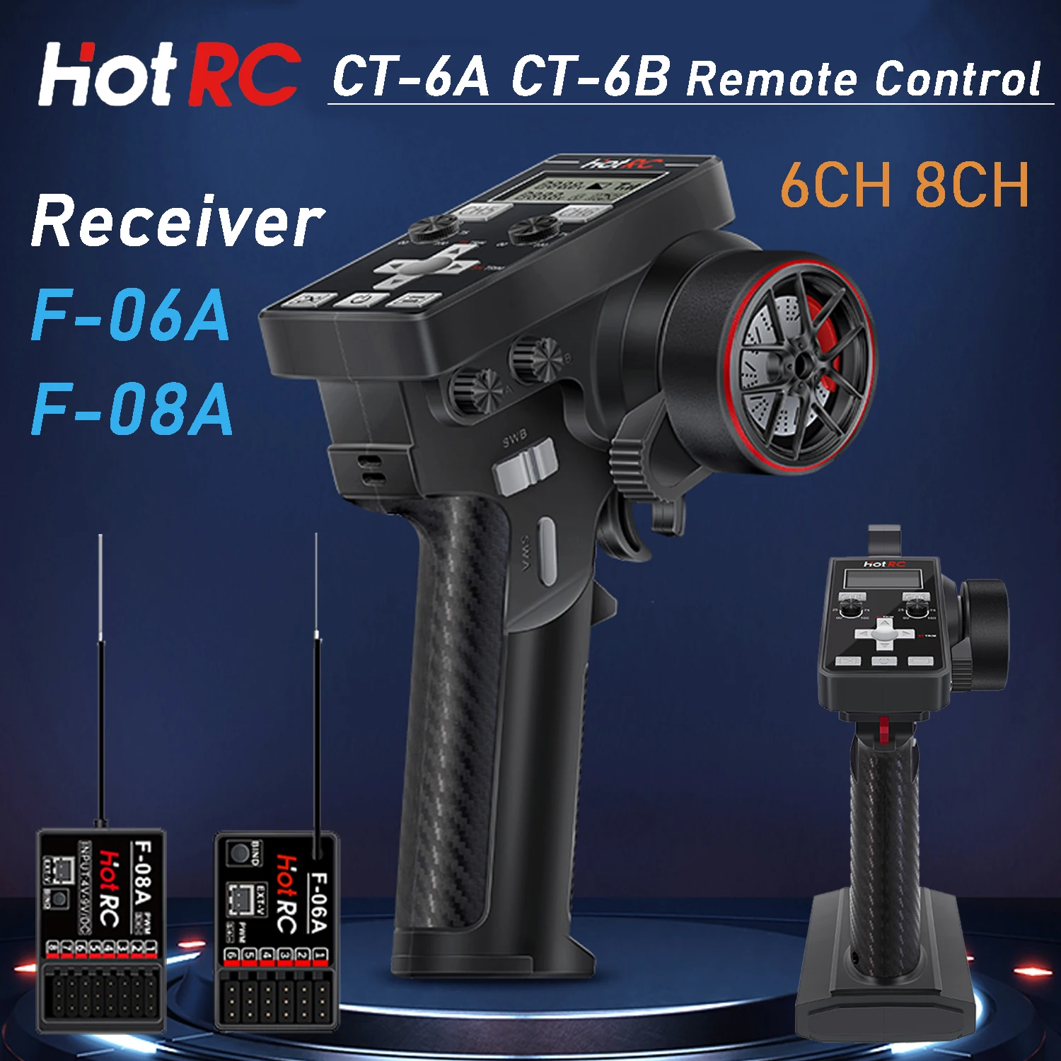 

HOTRC 2,4G 6CH 8-канальный передатчик CT-6A/CT-6B радиосистема с дистанционным управлением с F-06A/F-08A 6Ch/8Ch приемником для радиоуправляемых самолетов, автомобилей, лодок