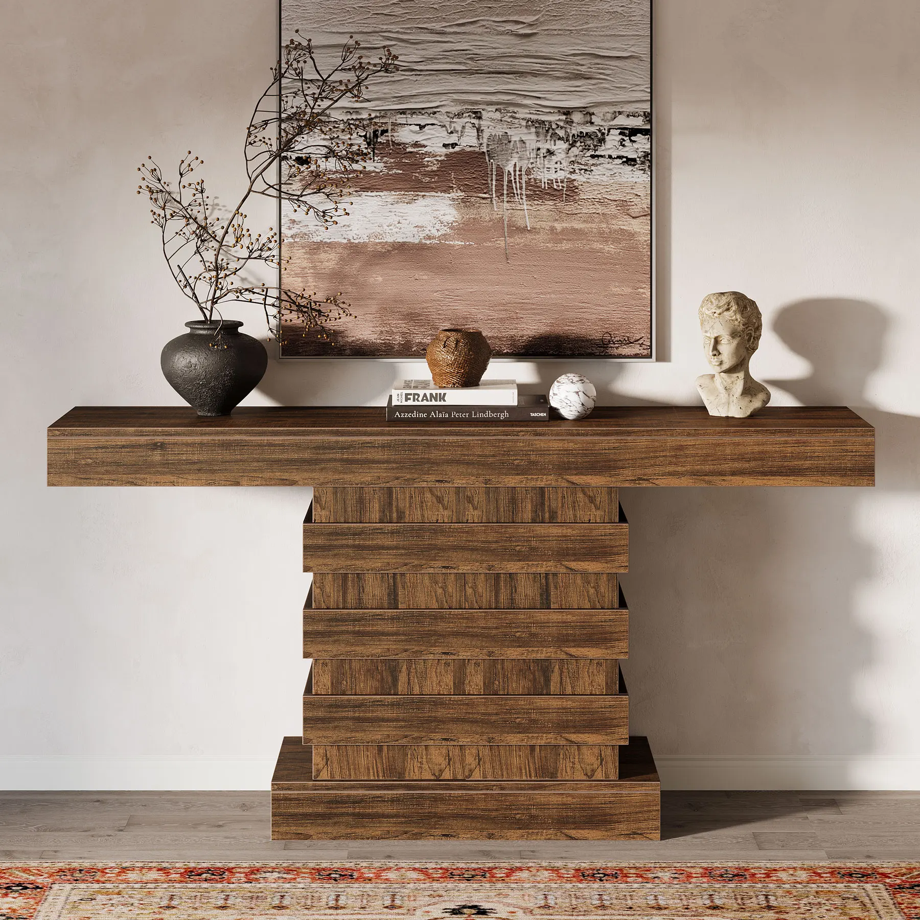 

Hot Sales Tribesigns Decorative Console Table Vintage French Country Entry Table Farmhouse Antique Wood Table