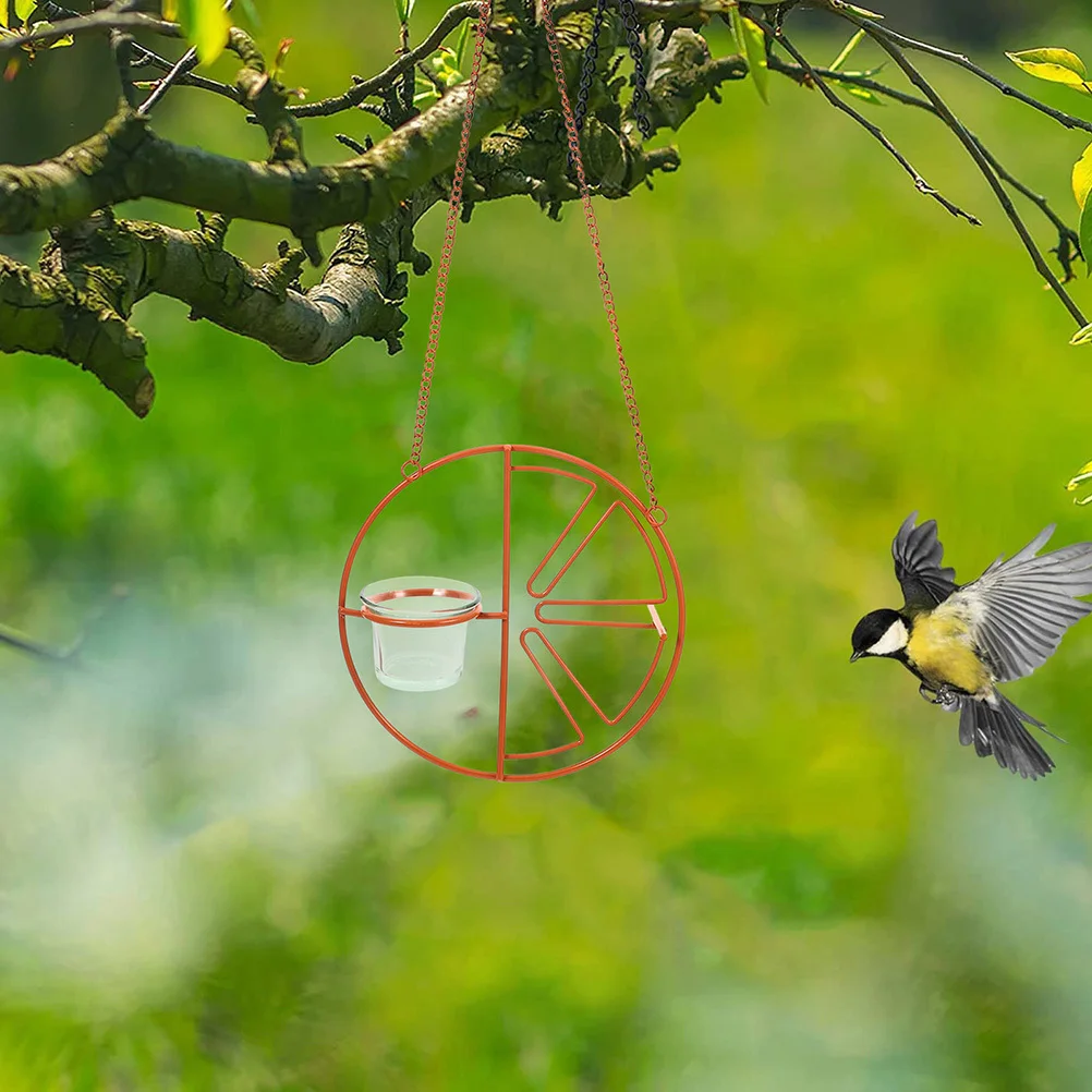 

2Pcs Hanging Glass Bird Feeder Outdoor Garden Balcony Durable Hummingbird Feeder Replacement Cup Bird Watering Bowl