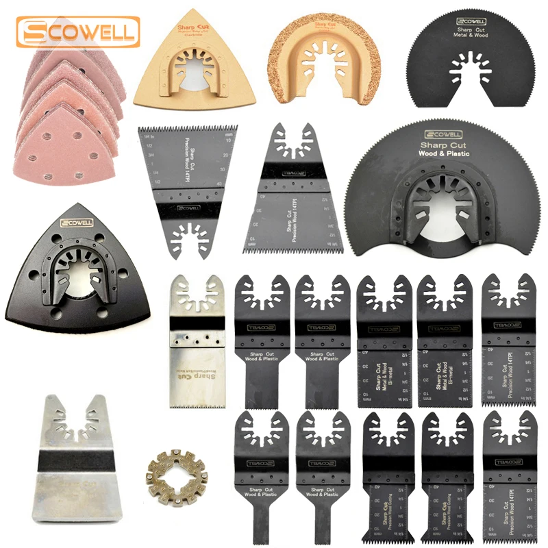 

50% Off 45pcs Kit Oscillating Saw Blades Set For Multimaster Power Tools Renovention Multi Tool Blade For Wood Floor DIY Tools