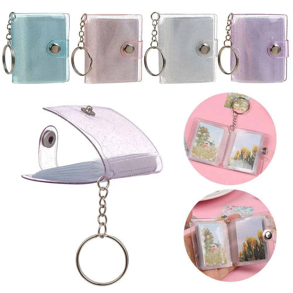 2pcs Mini 2-inch small photo album keychain pocket insert style photo album ID photo storage book