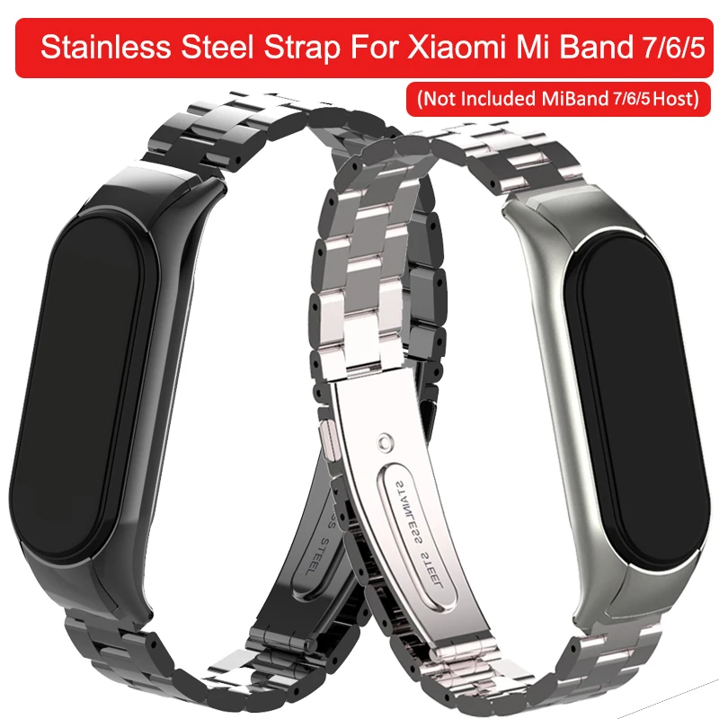 

For Xiaomi Mi Band 7 6 5 Replace Metal Stainless Steel Strap For Mi Band 7 Bracelet Wristbands For MiBand NFC Smart Accessories