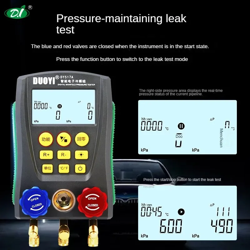 DUOYI DY517A Digital collettore Meter aria condizionata Vacuum Gauge per refrigerazione HVAC Vacuum Pressure Temperature Tester Set