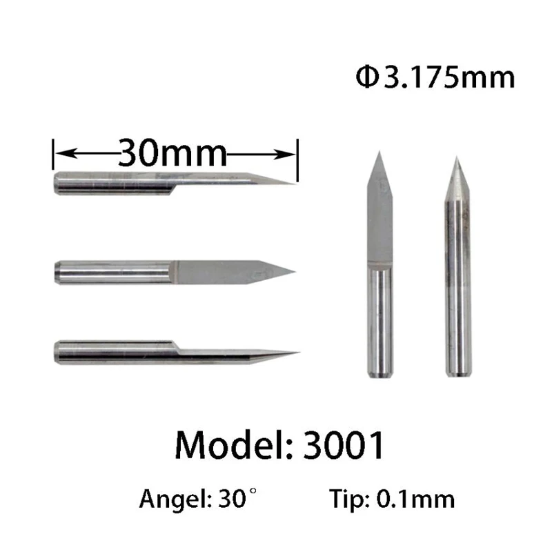 Brocas de corte para enrutador, herramienta de grabado en forma de V, cortadores de PCB de madera, 3.175mm, 10 Uds.