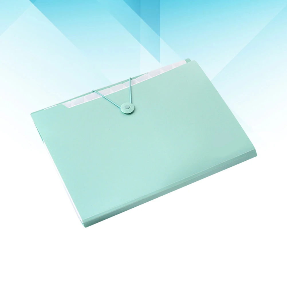 

A4 Size Plastic File Folder with 5 Pockets Button Closure for Documents Papers School Office Use Expanding Storage Folder Bright