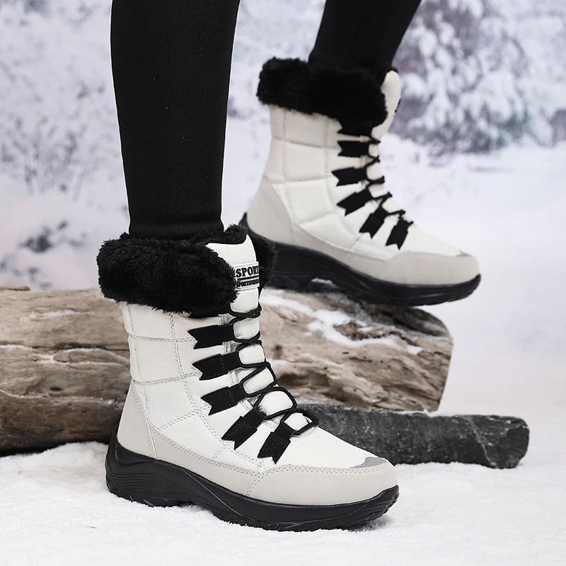 

Women's Winter Shoes 2024 New Fashion Snow Boots Warm Cotton Shoes Thick Bottom High Quality Plush Casual Short Boots 36-42
