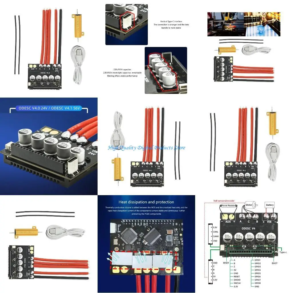 

U2JE ODESC V4.0 Single Drive Brushless Motor Controller Efficient Cooling ODESC V4.0 Optimization for Stability