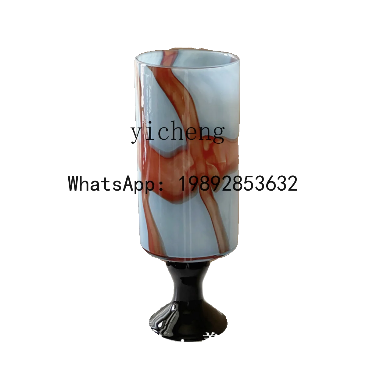glazed vase tall living room entrance ornament stained glass holly flower ware