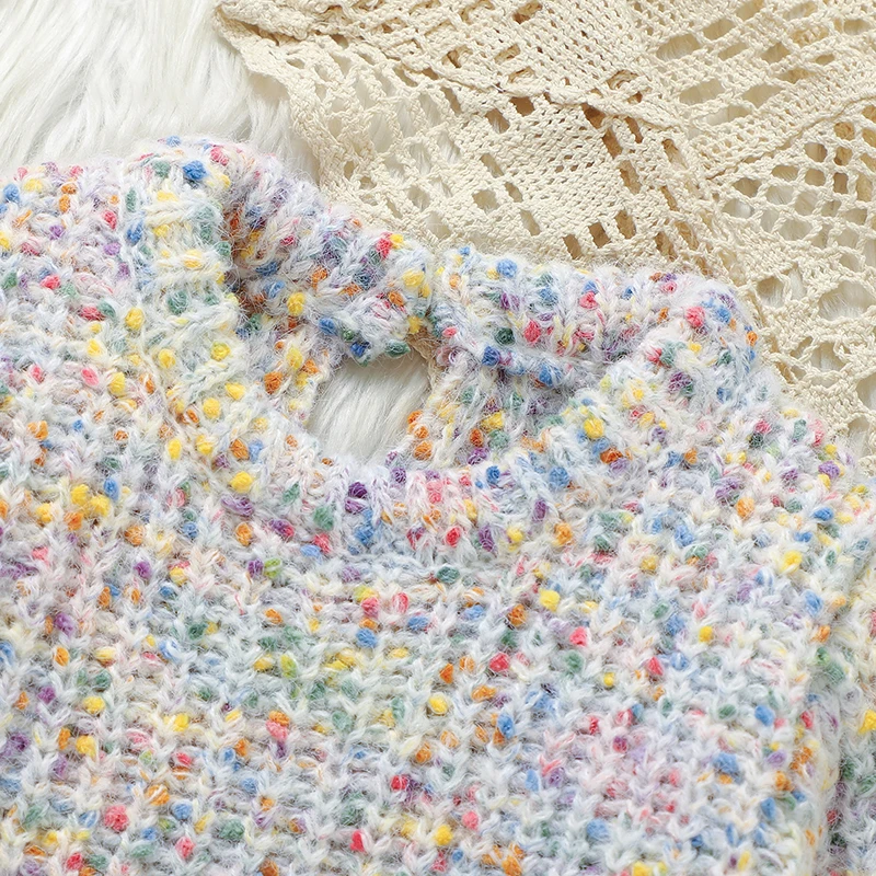 Winter Baby Girls Rompers Autumn Crew Neck Long Sleeve Knitted Newborn Infant One Piece Jumpsuits Outfits 0-18m Toddler Clothing