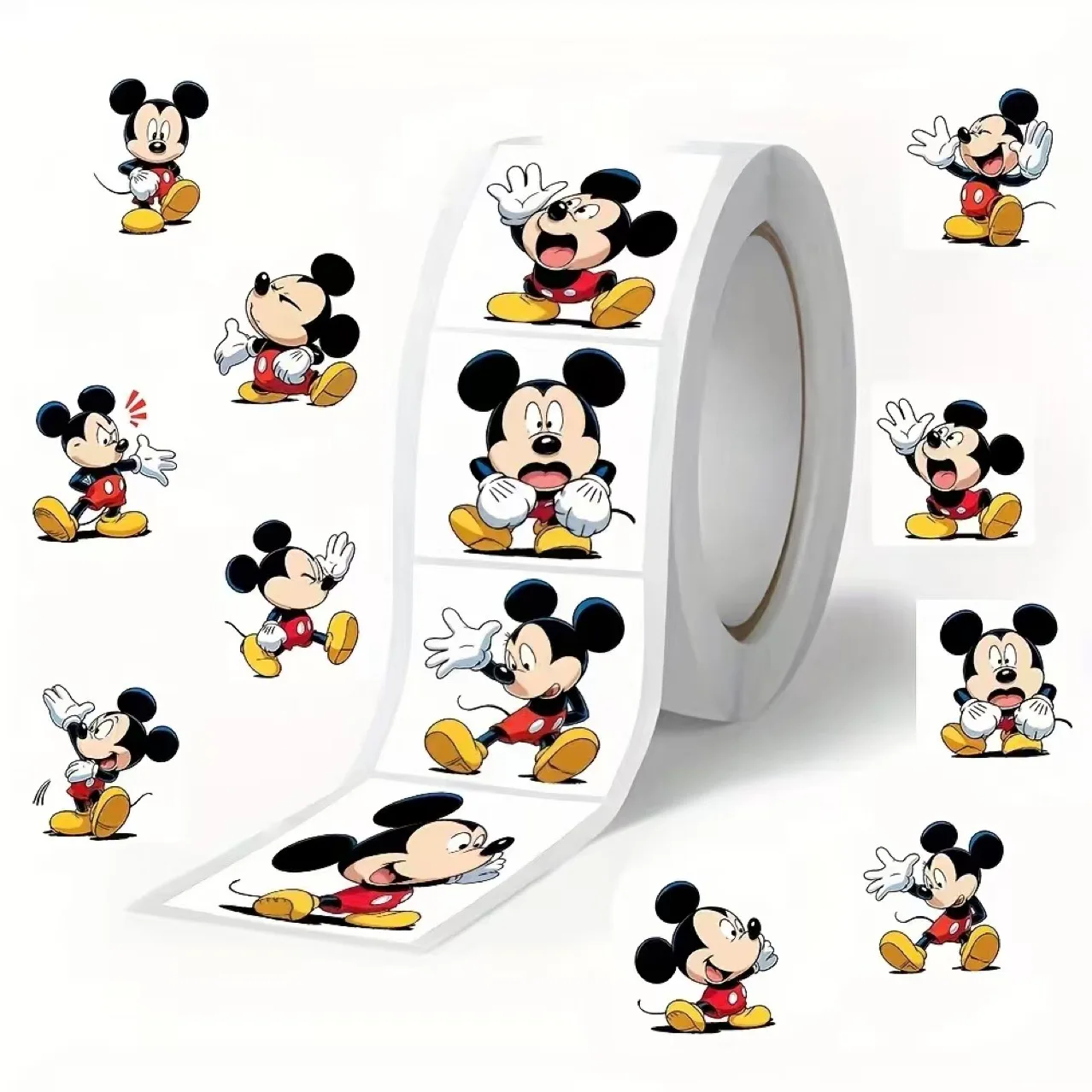 

500pcs/Roll Disney Mickey Mouse Mickey Cartoon Sealing Stickers DIY PVC Laptop Decals Decoration Reward Gift Toy